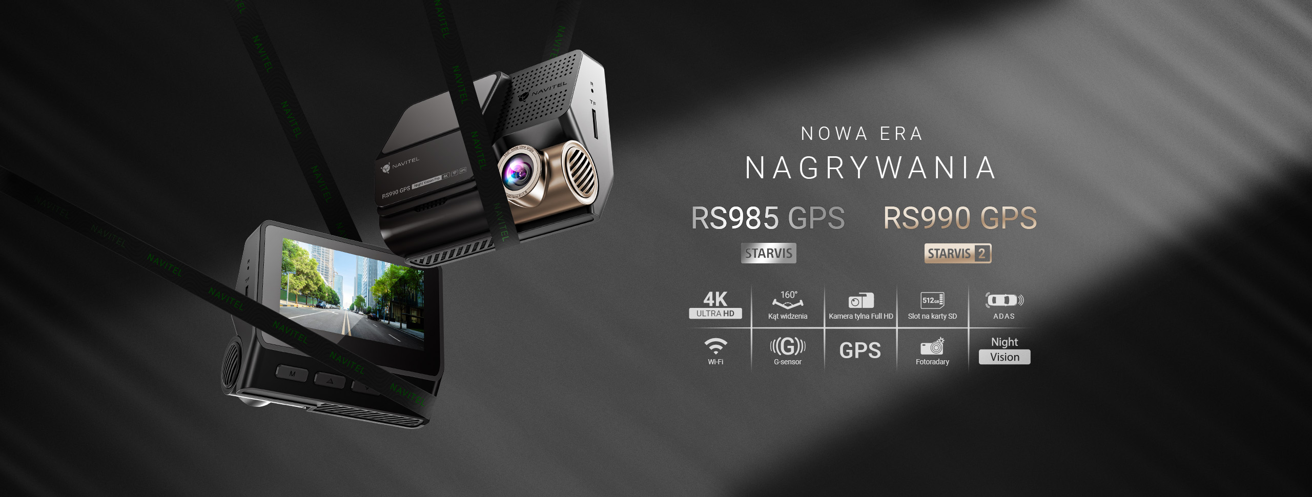 NAVITEL RS990 GPS to kompaktowy wideorejestrator, który nagrywa w rozdzielczości 4K, a dodatkowo posiada wbudowane moduły GPS oraz Wi-Fi, a także system ADAS NAVITEL RS990 GPS to kompaktowy wideorejestrator, który nagrywa w rozdzielczości 4K, a dodatkowo posiada wbudowane moduły GPS oraz Wi-Fi, a także system ADAS